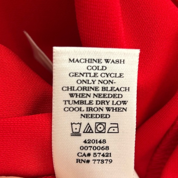 Ann Taylor Vibrant Red 3/4 Sleeve Wrap Dress Women’s Size 0 Valentine’s Day - Picture 9 of 9